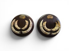 Pair of Mozambique Warthog Tusks, Dated 1966