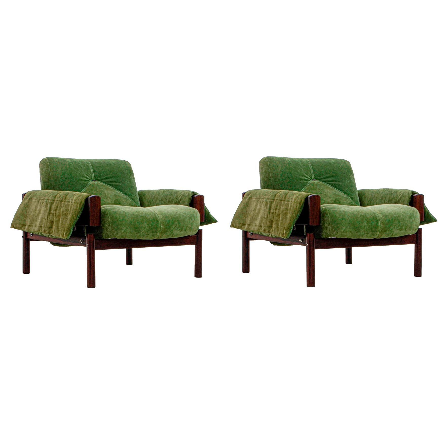 Pair of "MP-13" Armchairs Rosewood, Percival Lafer, Brazilian Mid-Century Modern