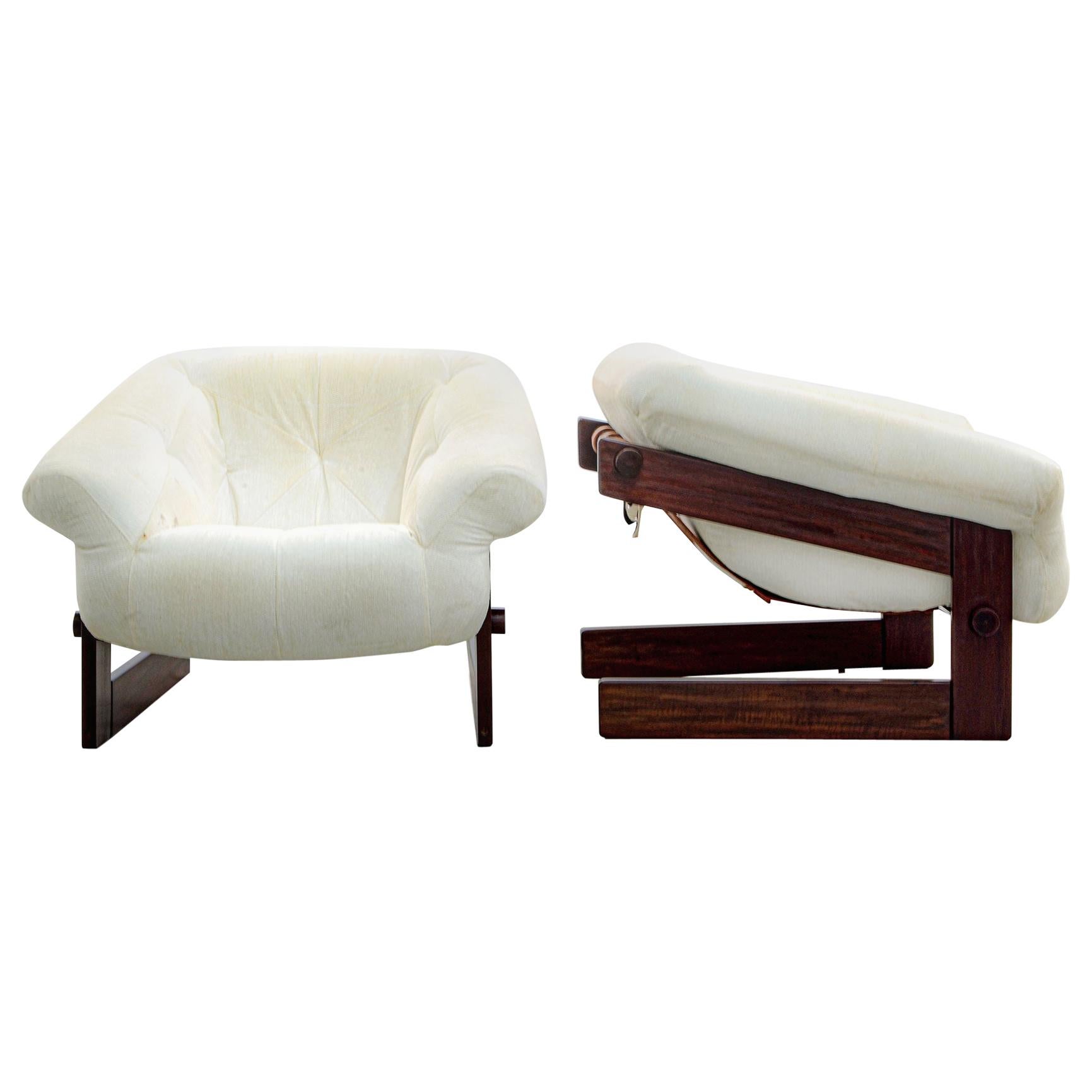 Pair of Mp 131 Lounge Chair, Jacaranda Rosewood, Brazilian Midcentury