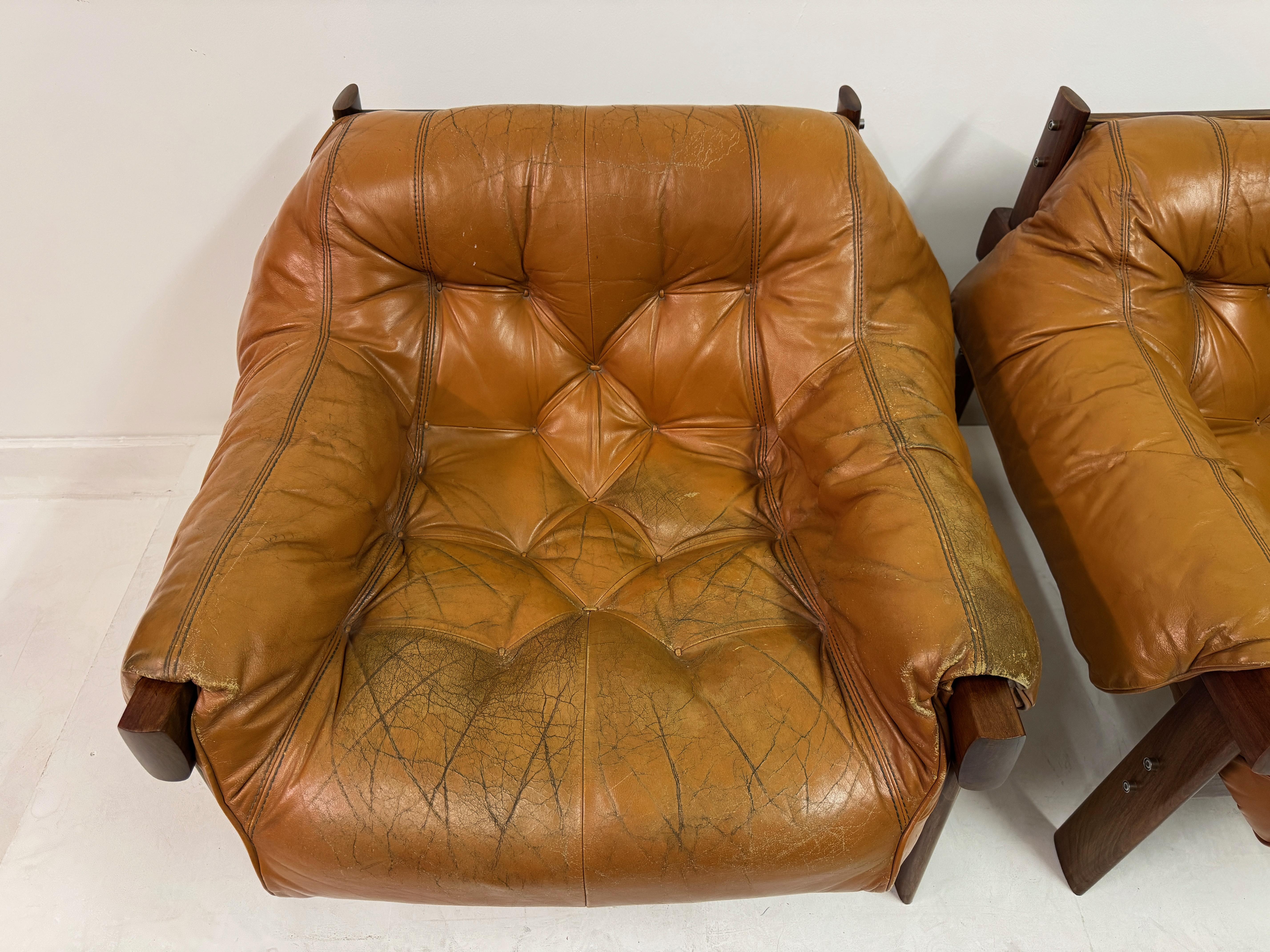 Paar MP-41 Lounge-Stühle von Percival Lafer, Brasilien, 1970er Jahre (Moderne der Mitte des Jahrhunderts) im Angebot