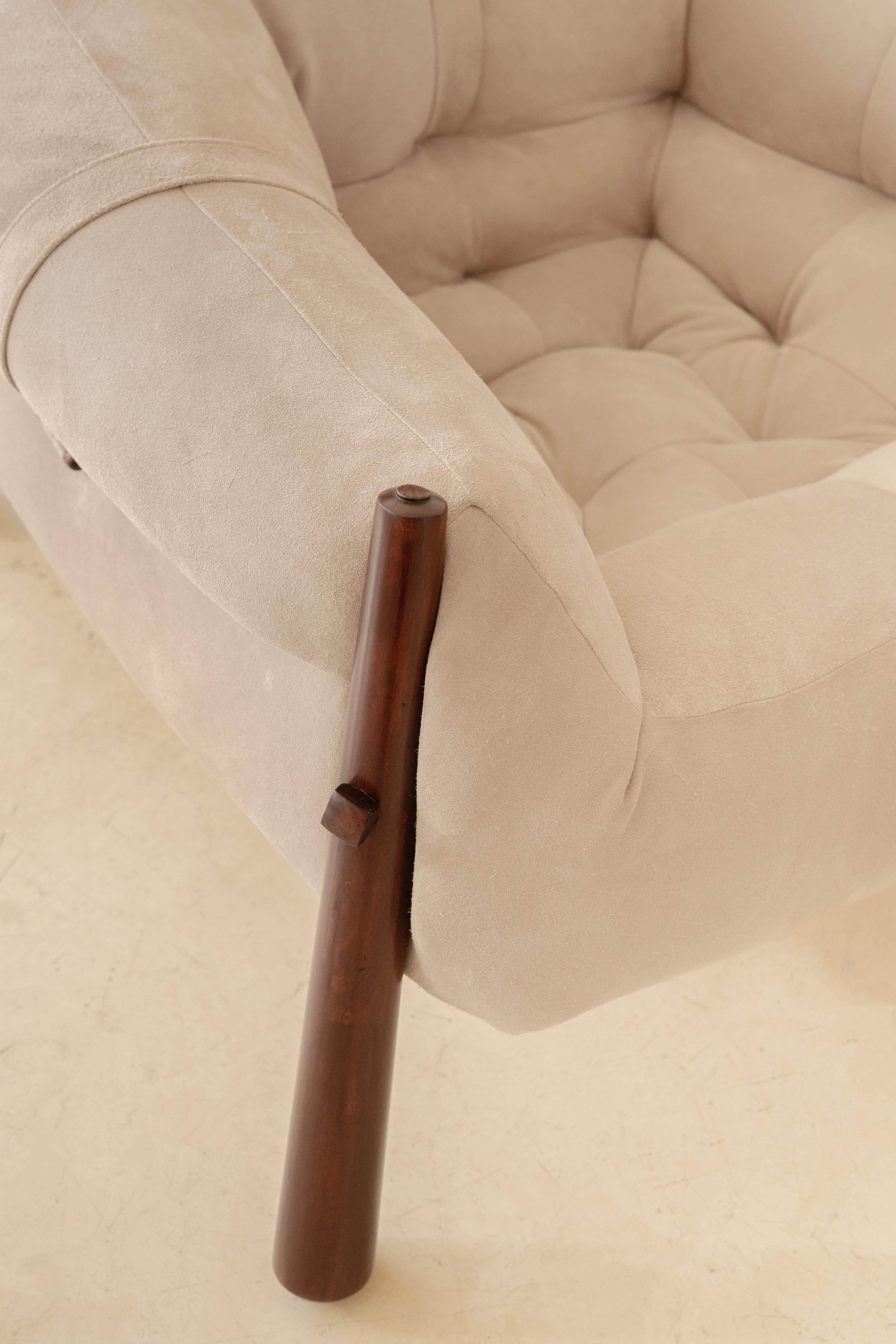 Leather Pair of MP-81 Lounge Chairs by Percival Lafer, 1970, Brazilian Design