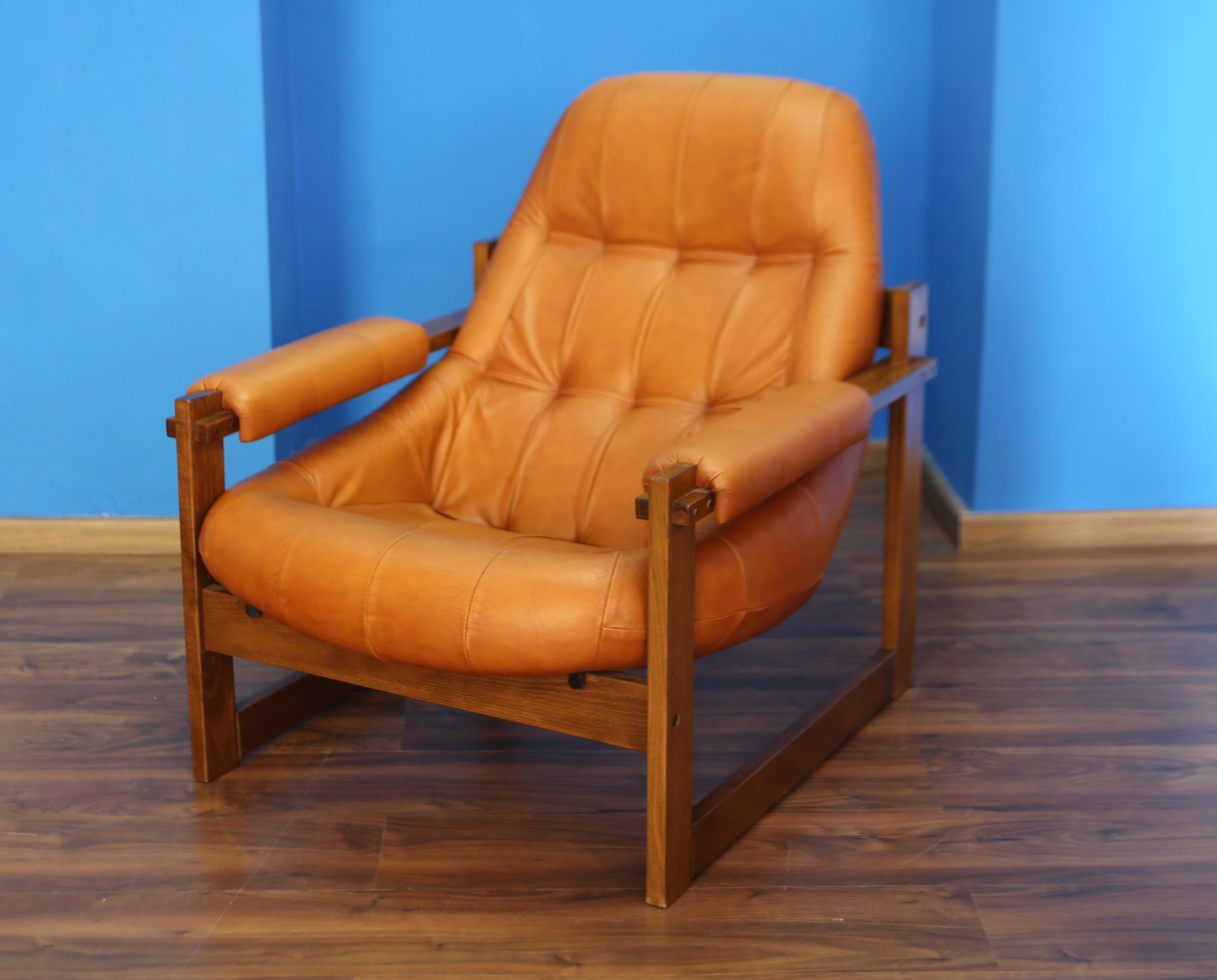Pareja de sillones MP-91 de Percival Lafer, Brasil, 1970 Cuero en venta