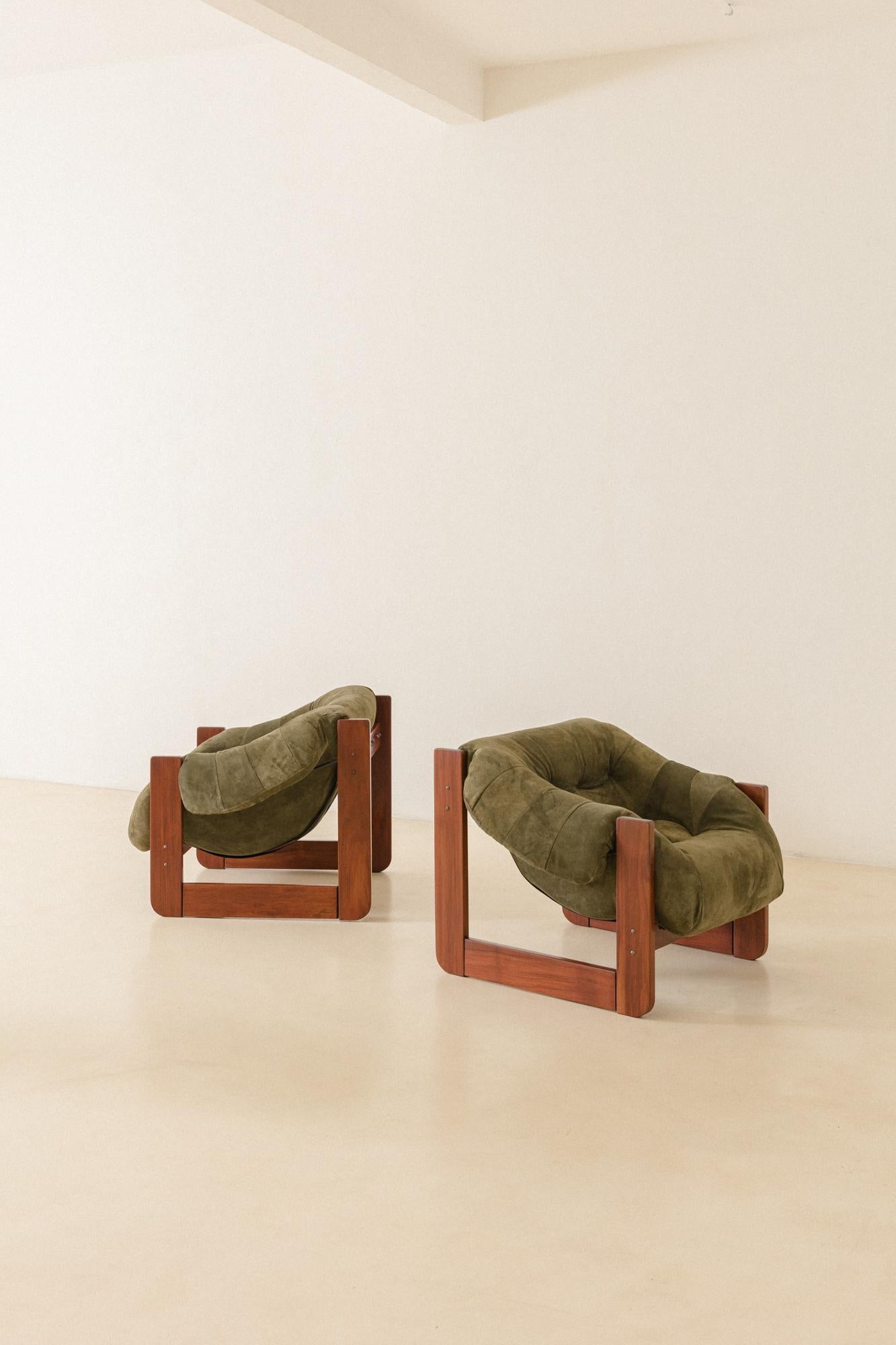 Mid-Century Modern Pair of MP-97 Lounge Chairs by Percival Lafer, Midcentury, Brazil, 1970s