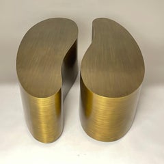 Pair of Mr Brown Figaro Coffee or Cocktail Table Aged Brushed Brass England 2018