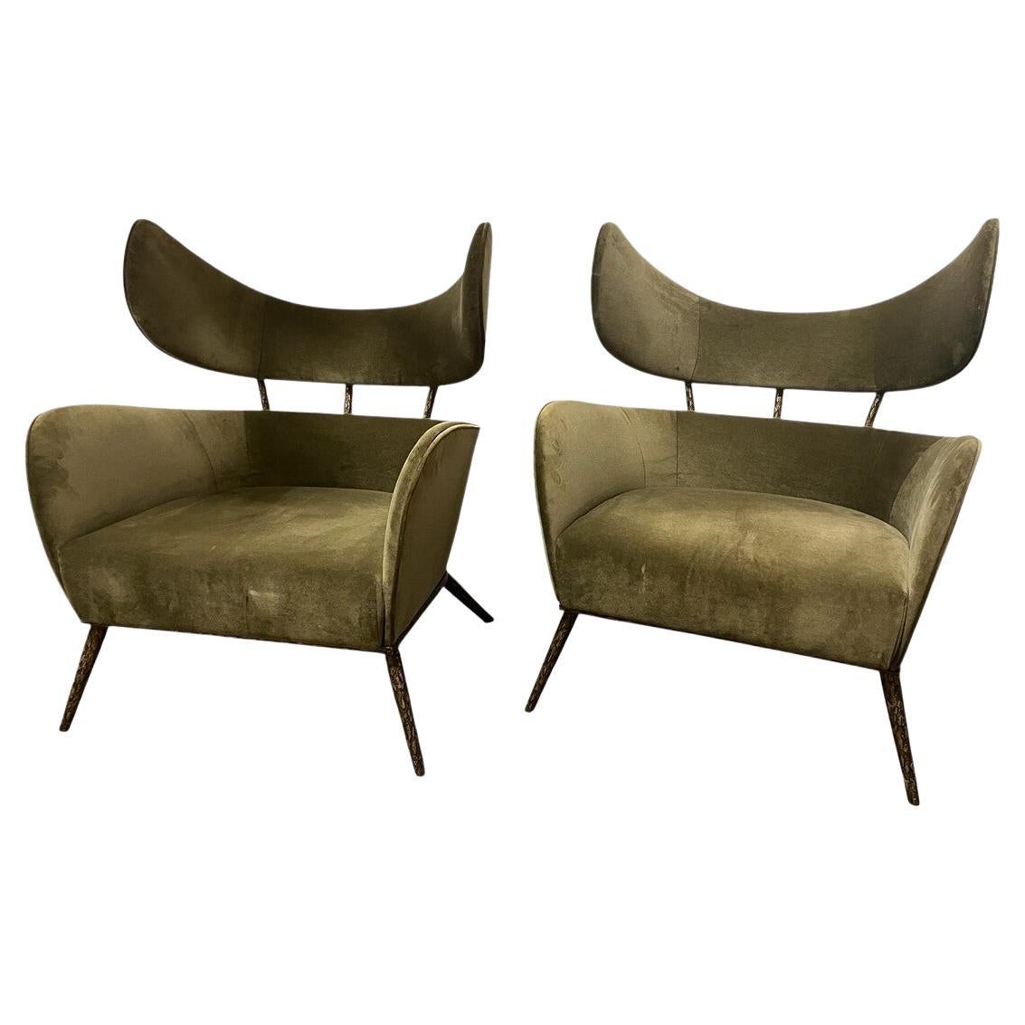 Pair of Mr. Brown London "Delilah Chairs" For Sale