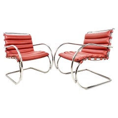 Pair of MR Lounge Armchairs by Mies Van Der Rohe for Knoll