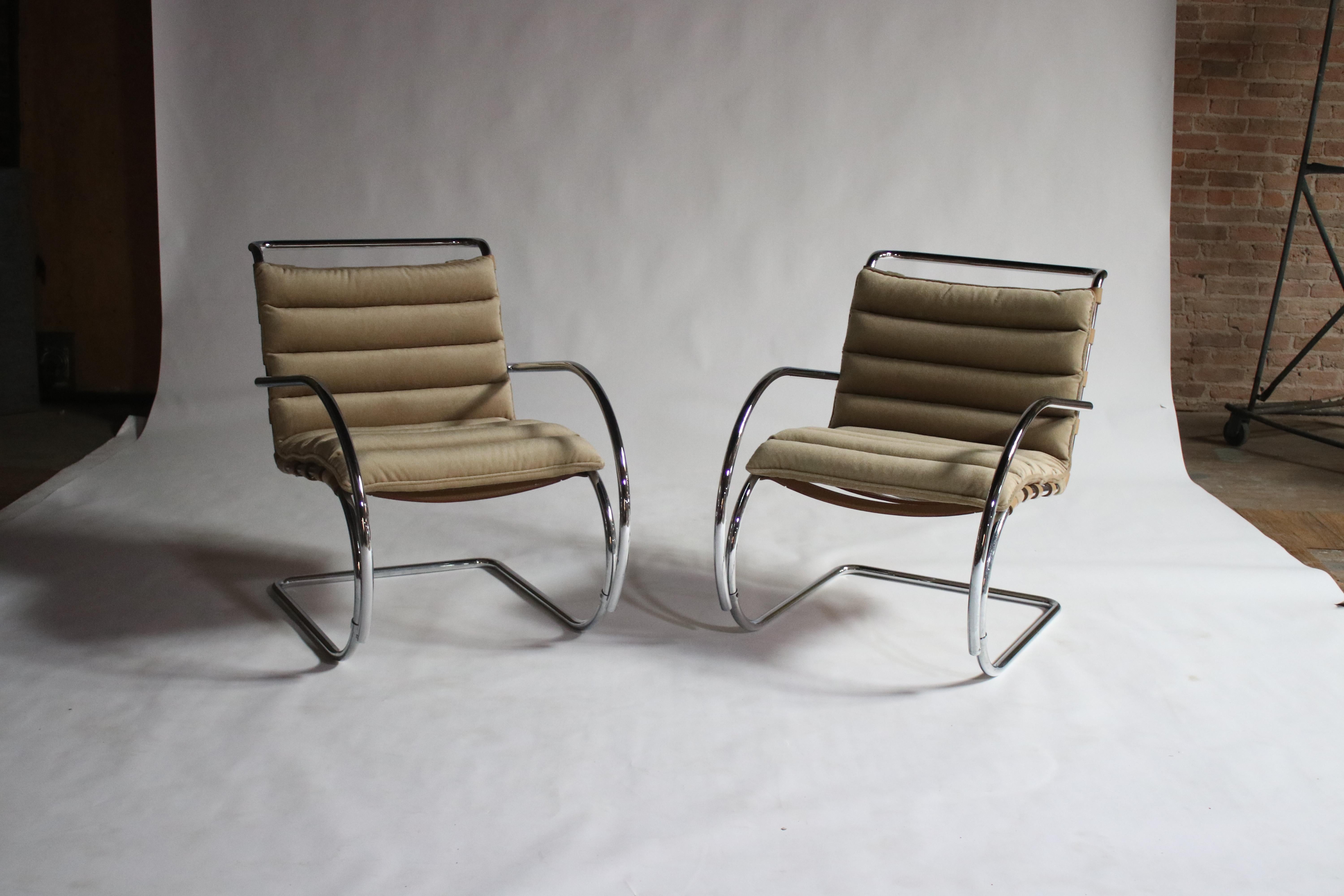 Pair of MR Lounge Armchairs by Mies van der Rohe 3