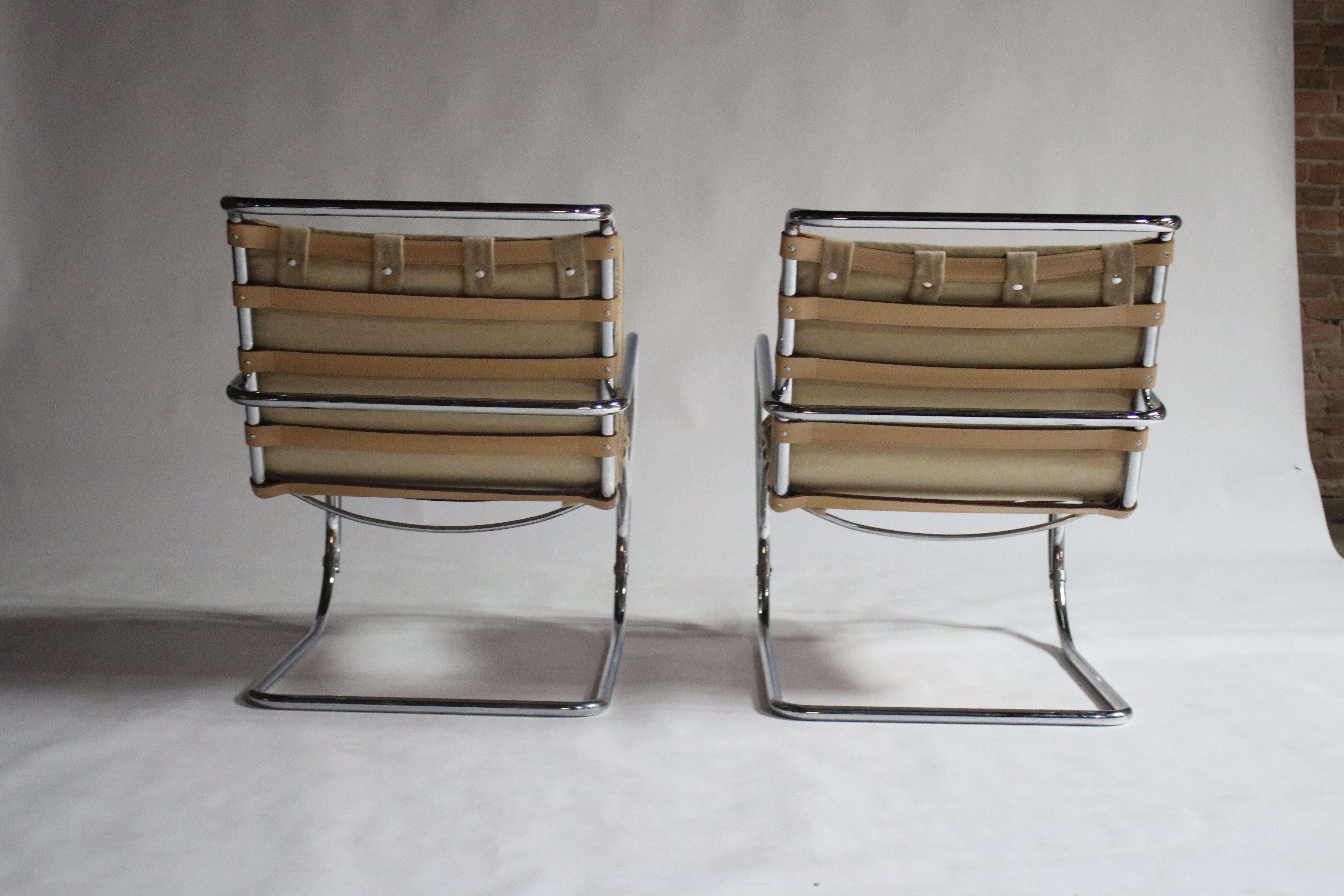 Pair of MR Lounge Armchairs by Mies van der Rohe 1