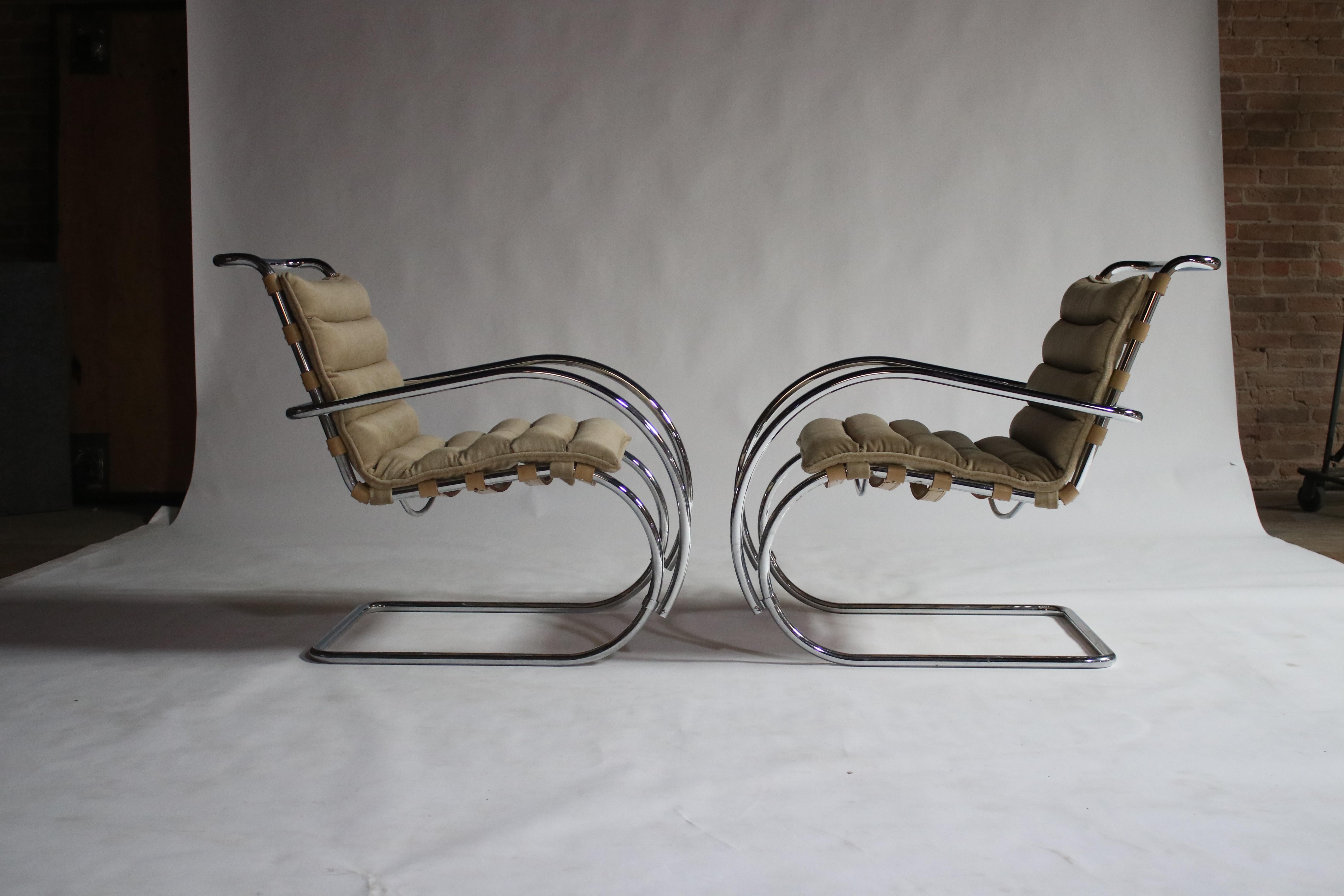 Pair of MR Lounge Armchairs by Mies van der Rohe 2
