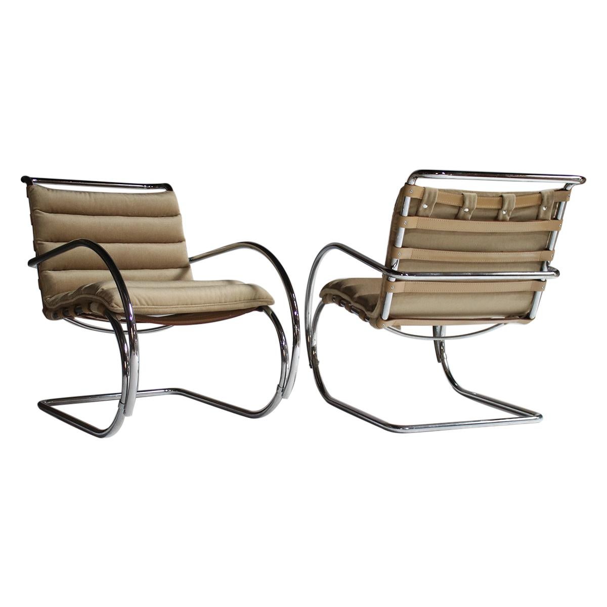 Pair of MR Lounge Armchairs by Mies van der Rohe