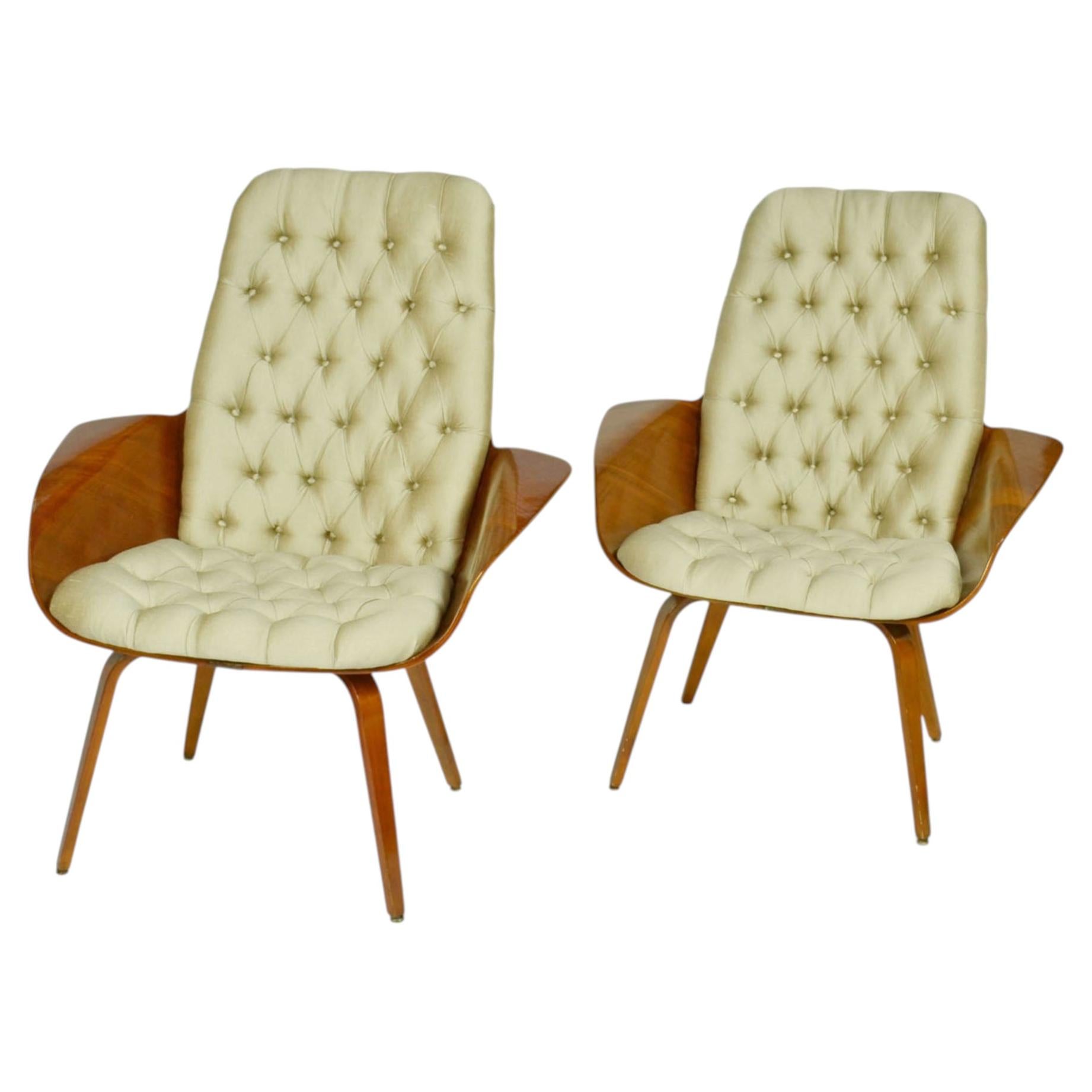 Pair of Mr. Lounge Chairs by George Mulhauser, Circa 1960 For Sale