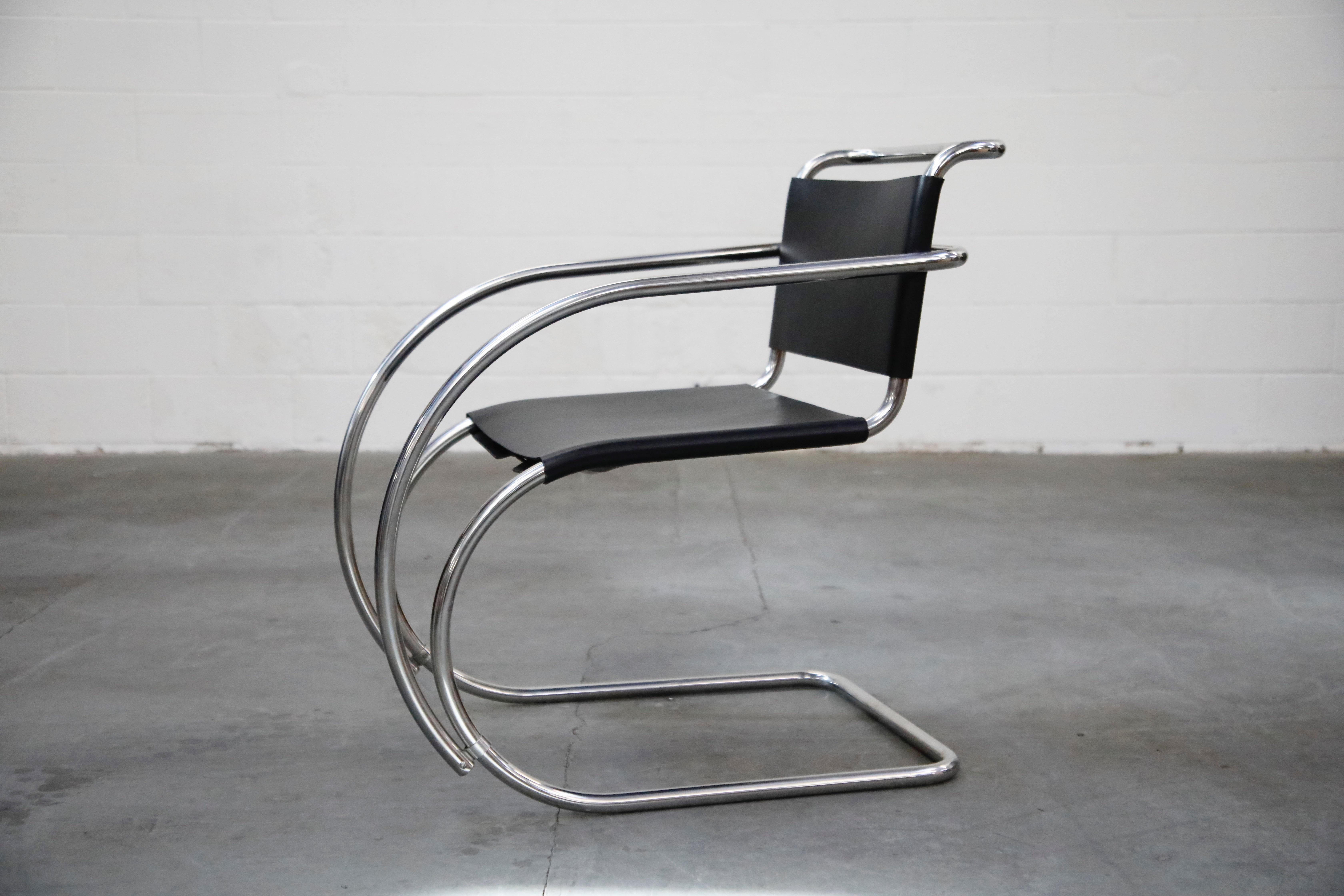 Contemporary Pair of MR20 Armchairs by Ludwig Mies van der Rohe for Knoll Studio, Signed