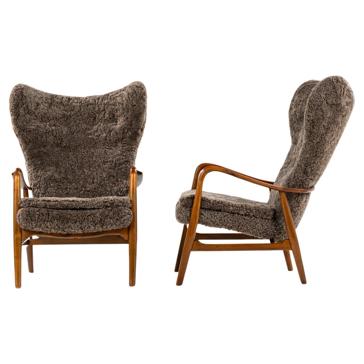 Arnold Madsen Easy Chair with Stool Model MS 30 Produced by Madsen and ...
