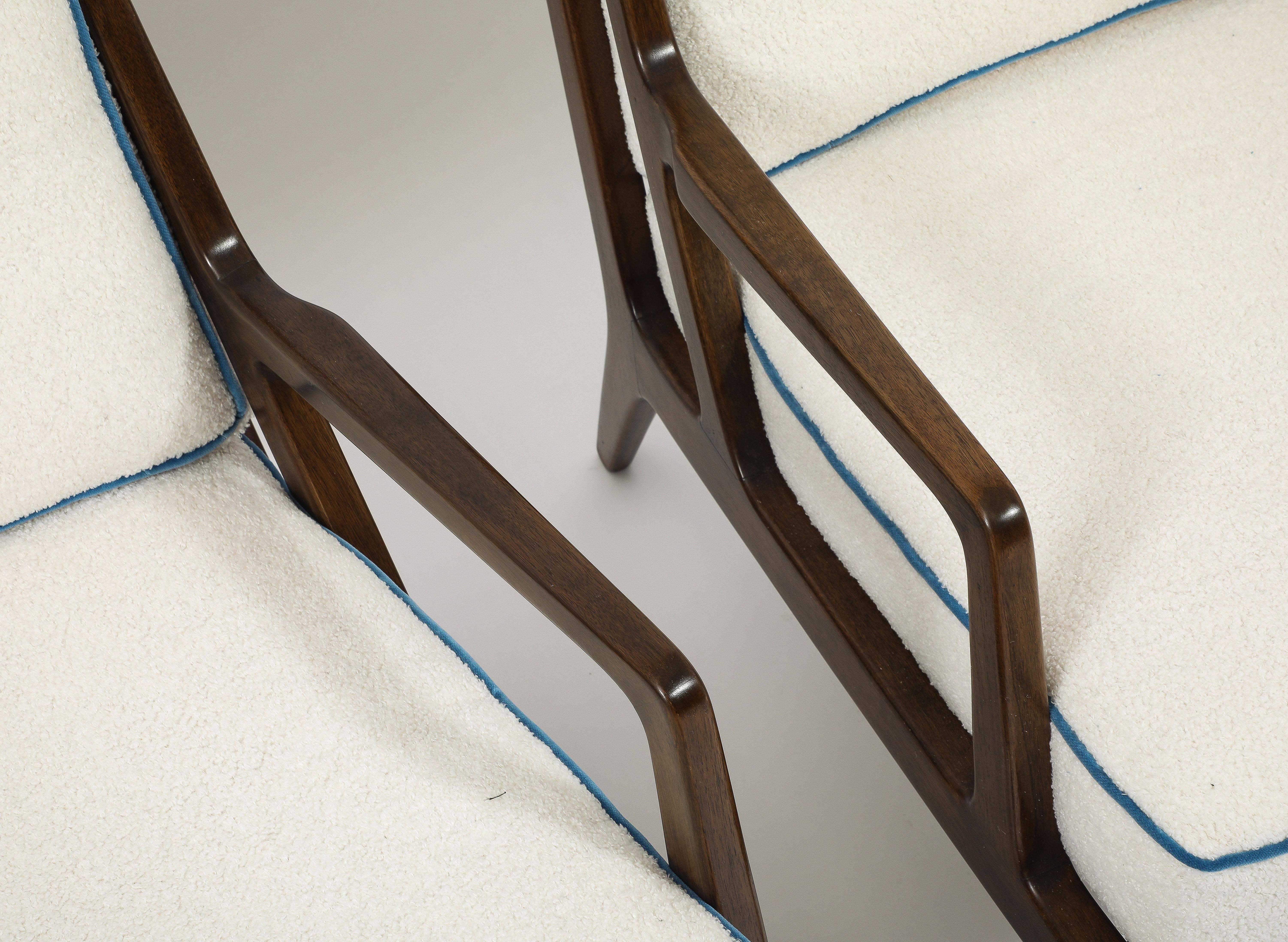 French Pair of M.Singer & Son Loungers, Italy 1960s For Sale