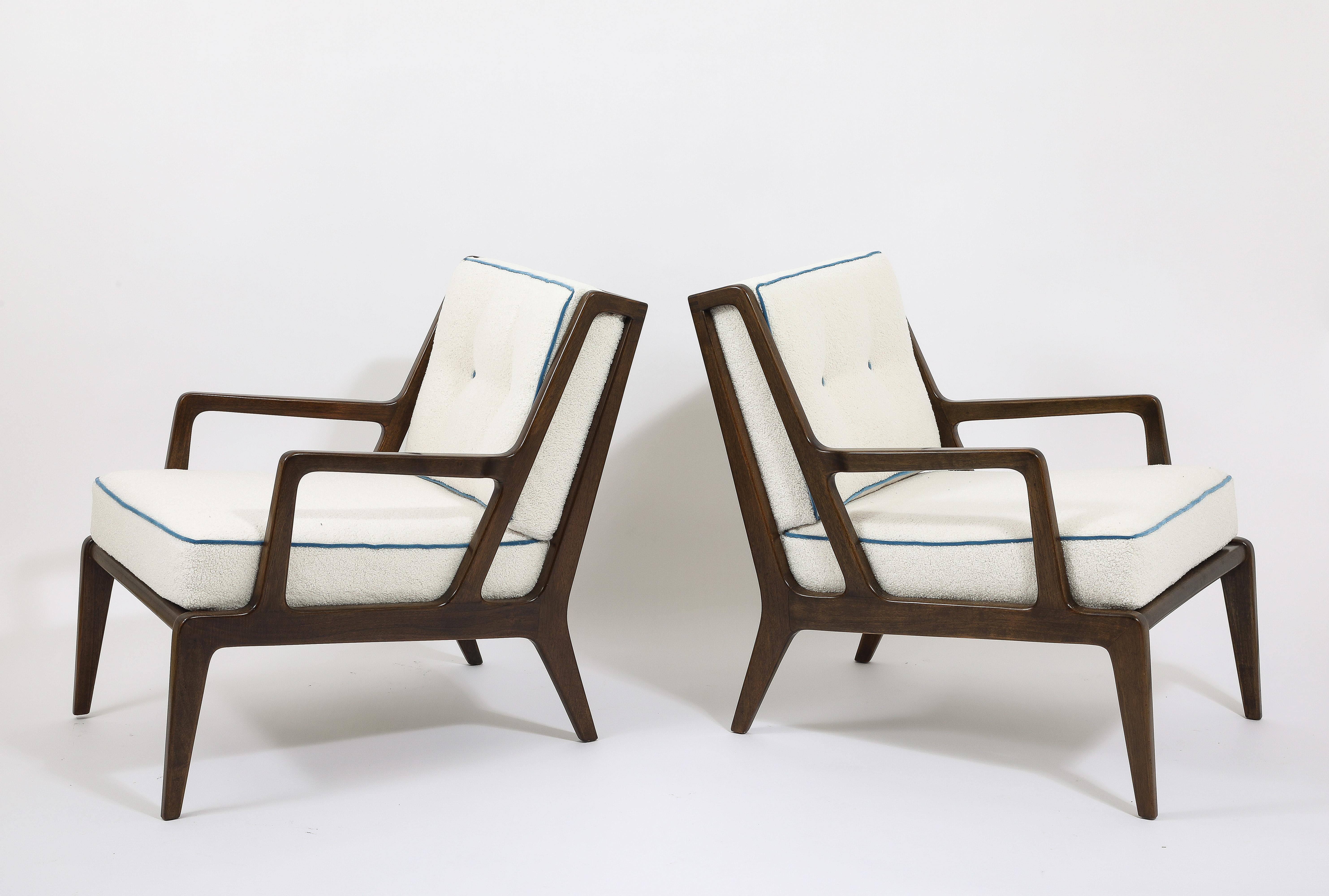 Pair of M.Singer & Son Loungers, Italy 1960s In Good Condition For Sale In New York, NY