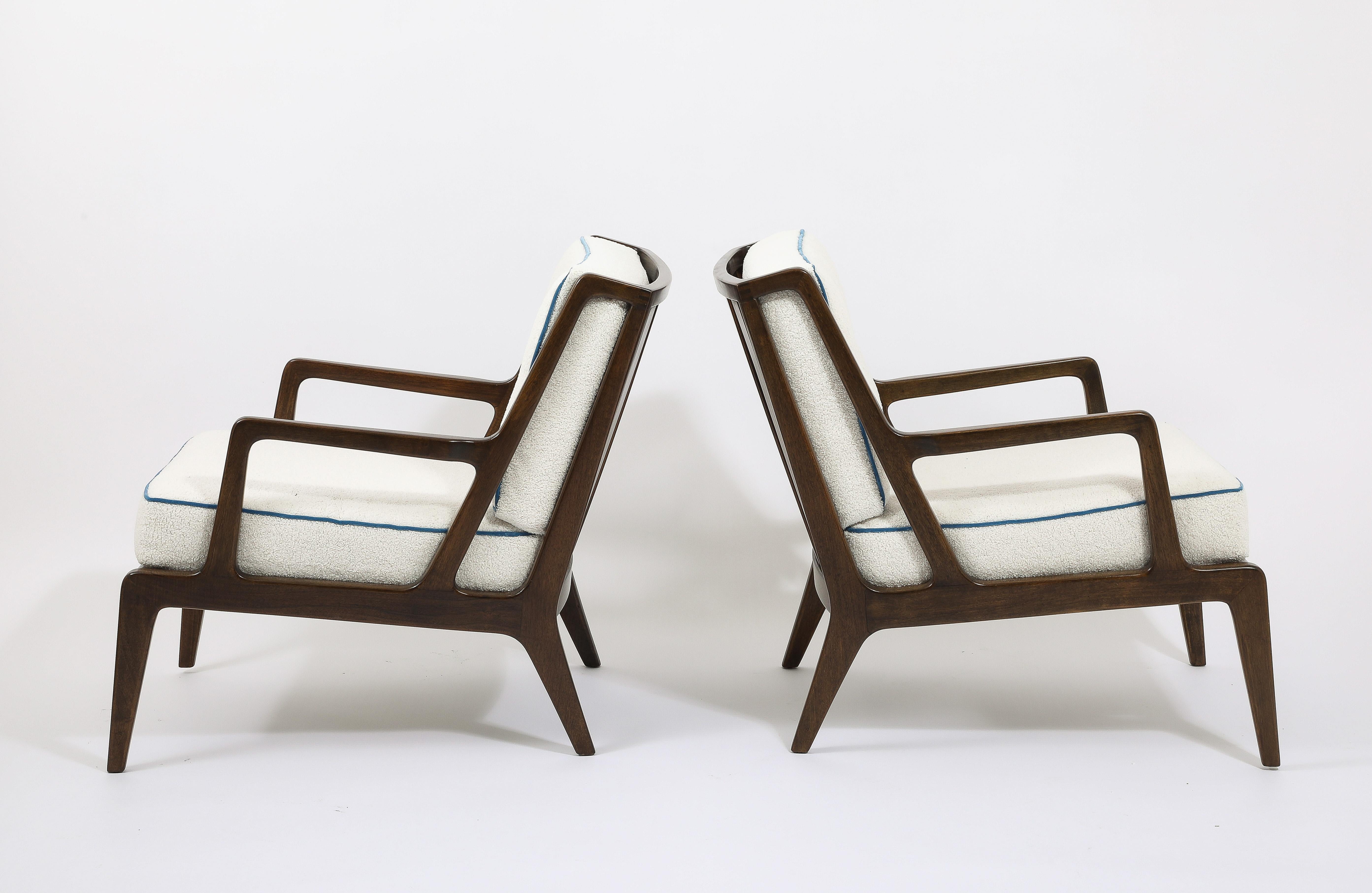 20th Century Pair of M.Singer & Son Loungers, Italy 1960s For Sale