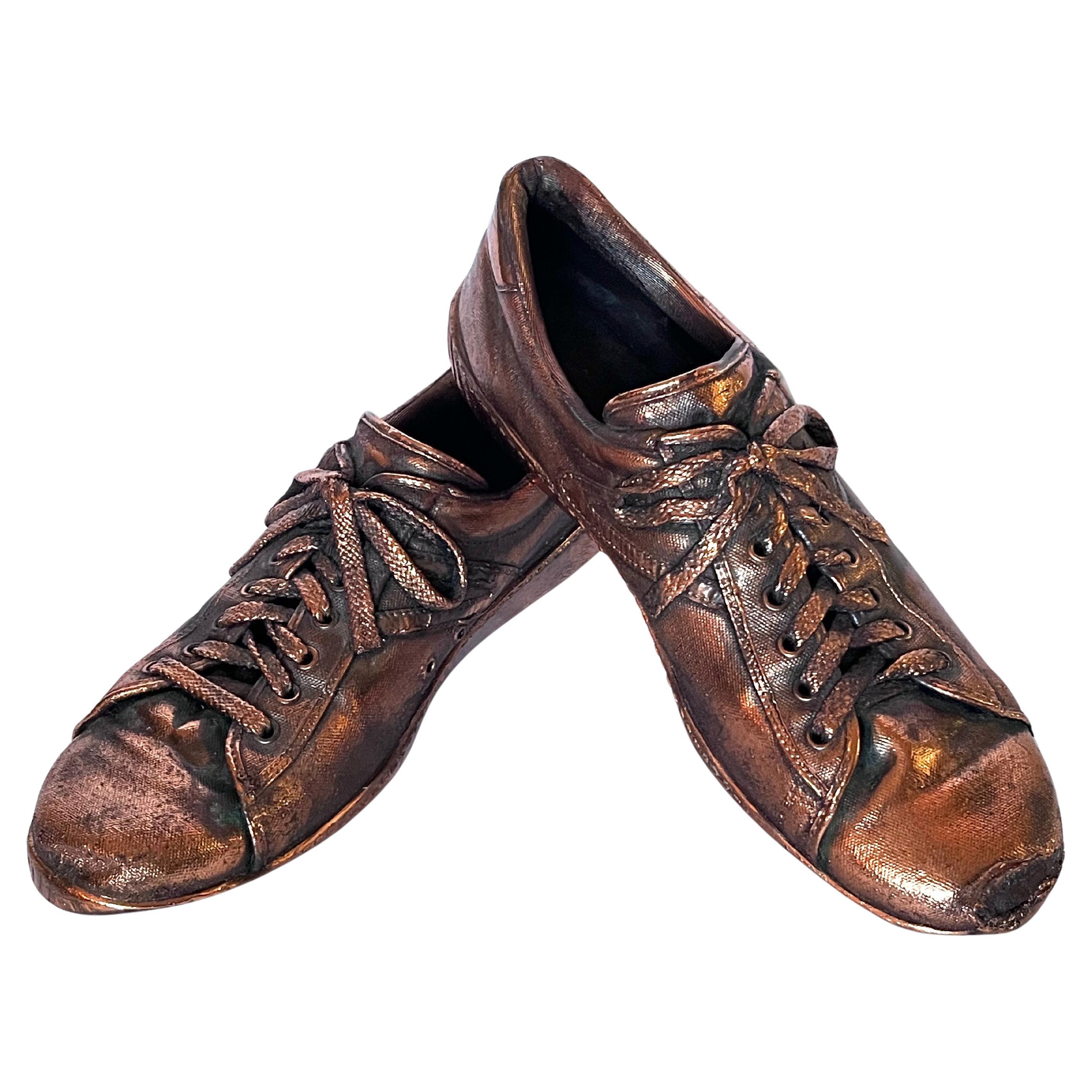 Coppia di scarpe da ginnastica Tretorn Bronzed 1970's Uomo 11.5 Cool Home Sculpture in vendita