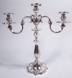Pair of Mueck-Carey Rochambeau 3-Light Sterling Silver Candelabra