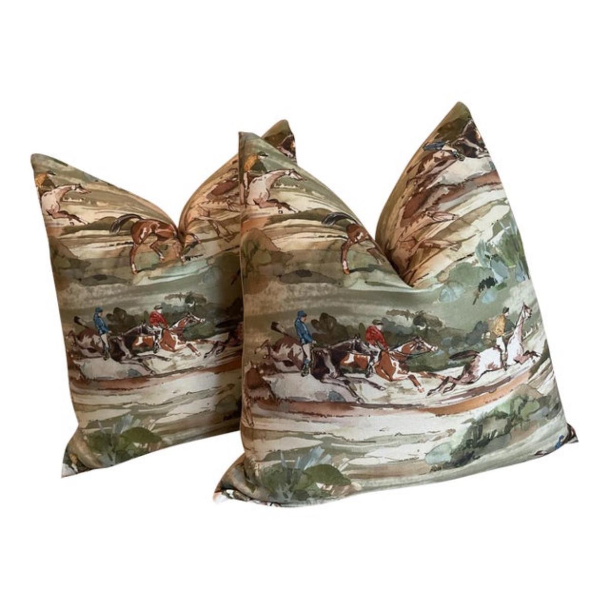 Pareja de almohadas Mulberry Home "Galope Matutino" en Antiguo