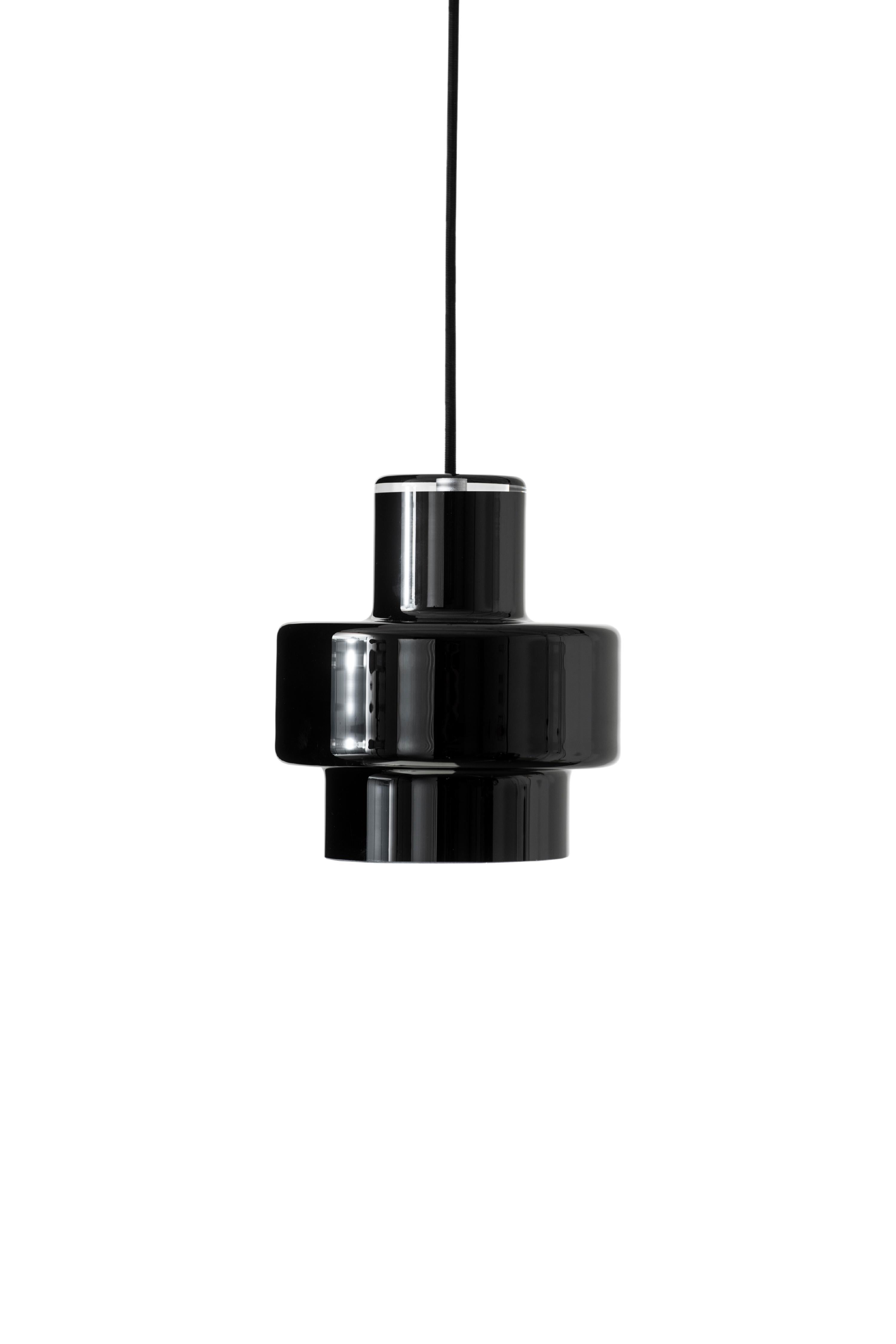 Pair of 'Multi L' Glass Pendants in Black by Jokinen and Konu for Innolux In New Condition For Sale In Glendale, CA