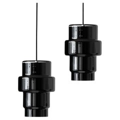 Paire de pendentifs en verre 'Multi L' en noir par Jokinen et Konu pour Innolux