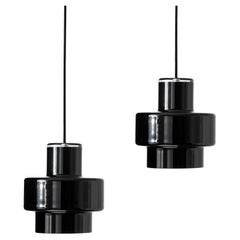 Pair of 'Multi M' Glass Pendants in Black by Jokinen and Konu for Innolux