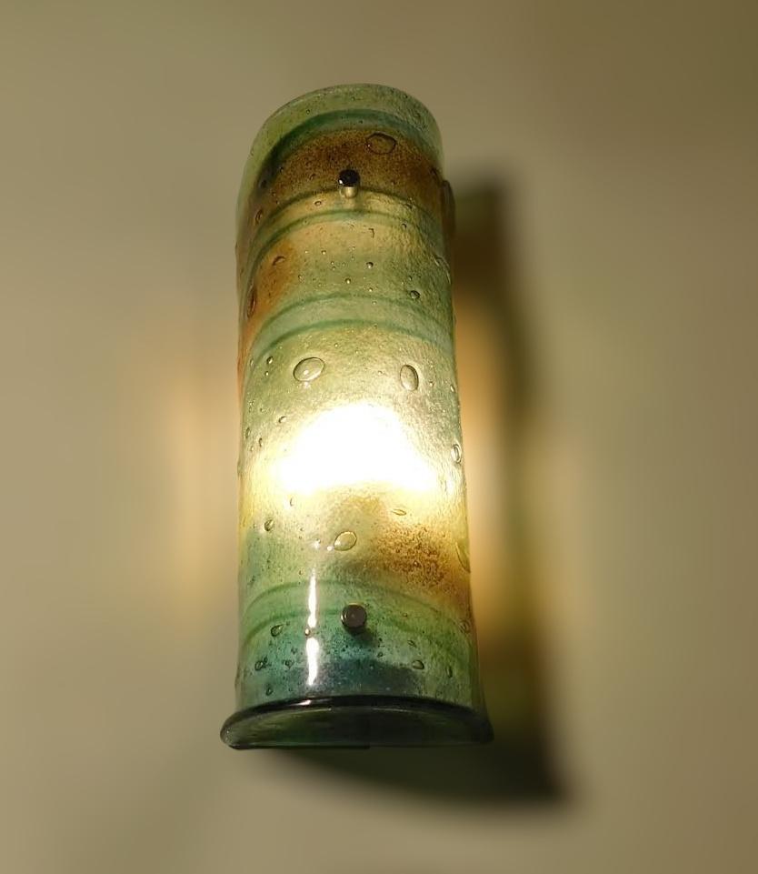 Vetro di Murano Coppia di lampade a canalina multicolore in vendita