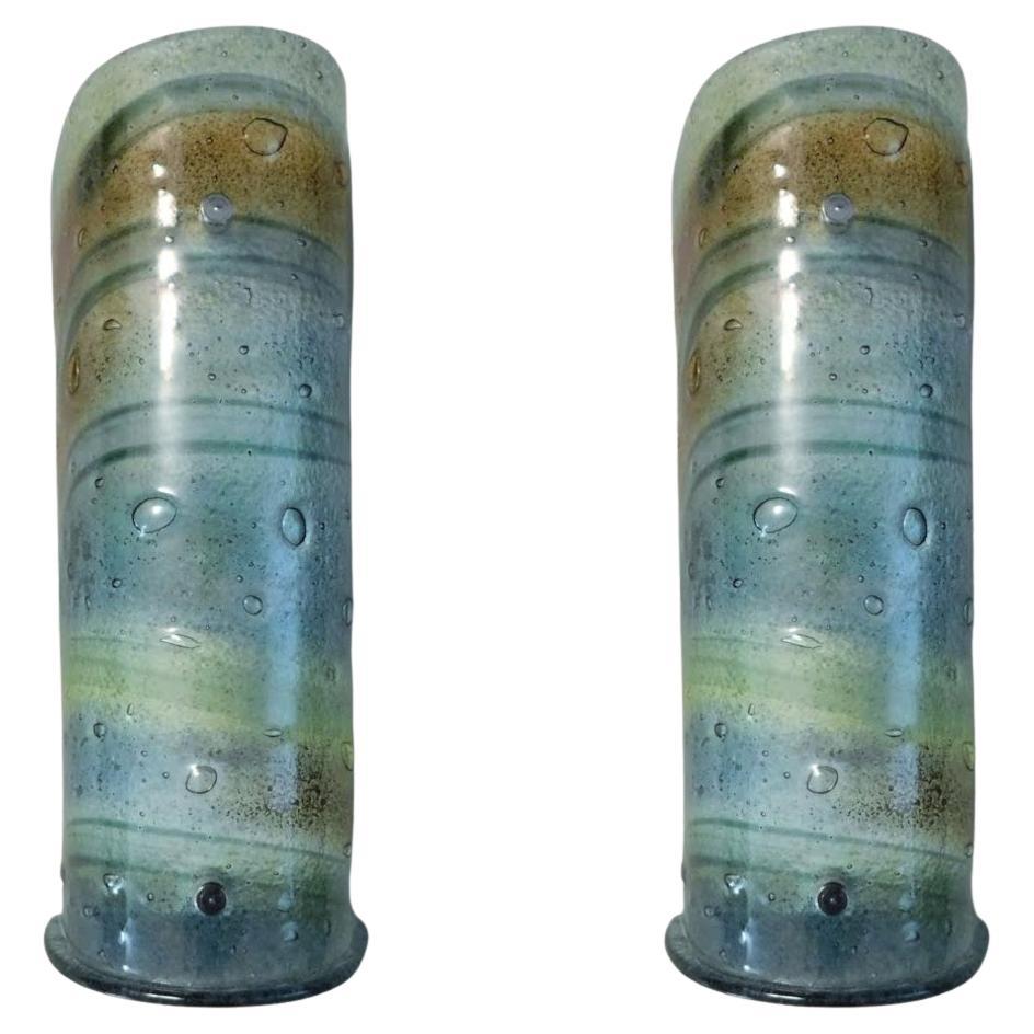 Coppia di lampade a canalina multicolore