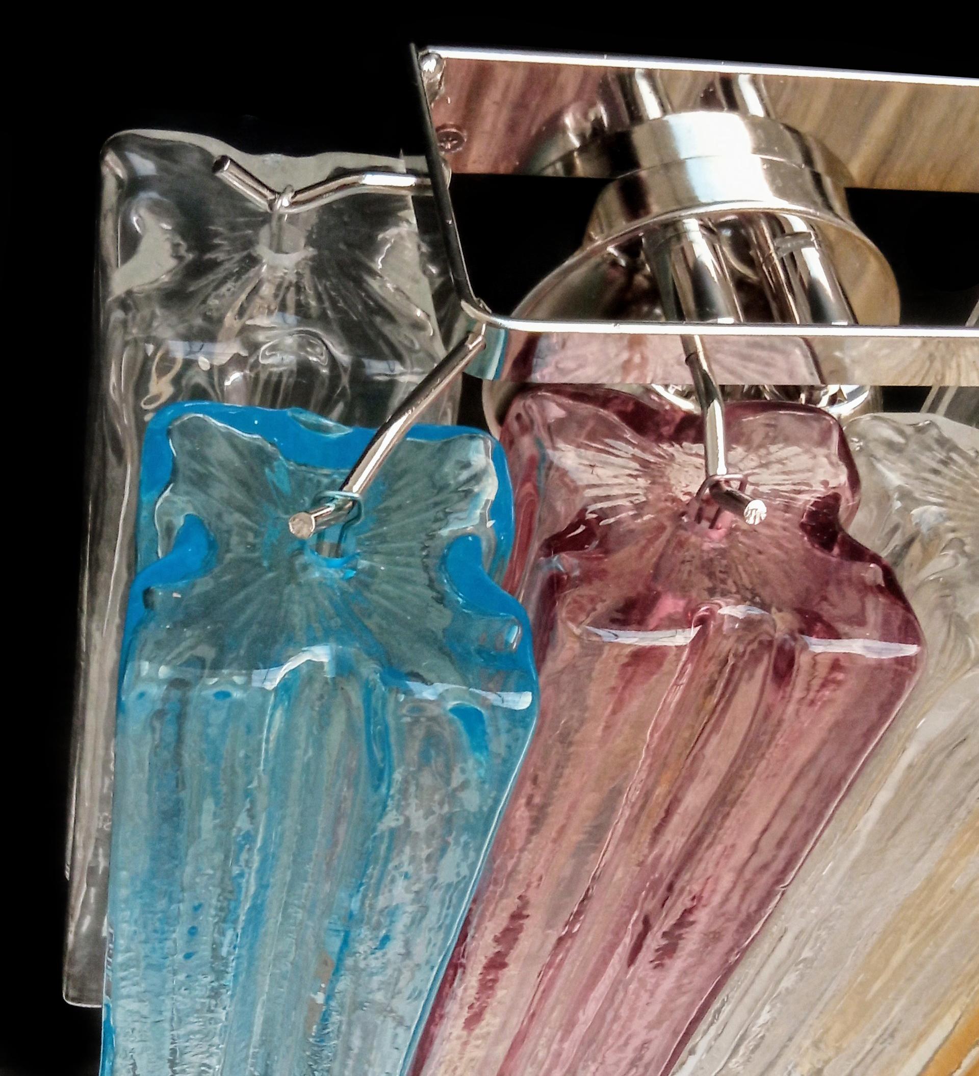 Coppia di sculture Tronchi multicolore di Murano in vendita 4