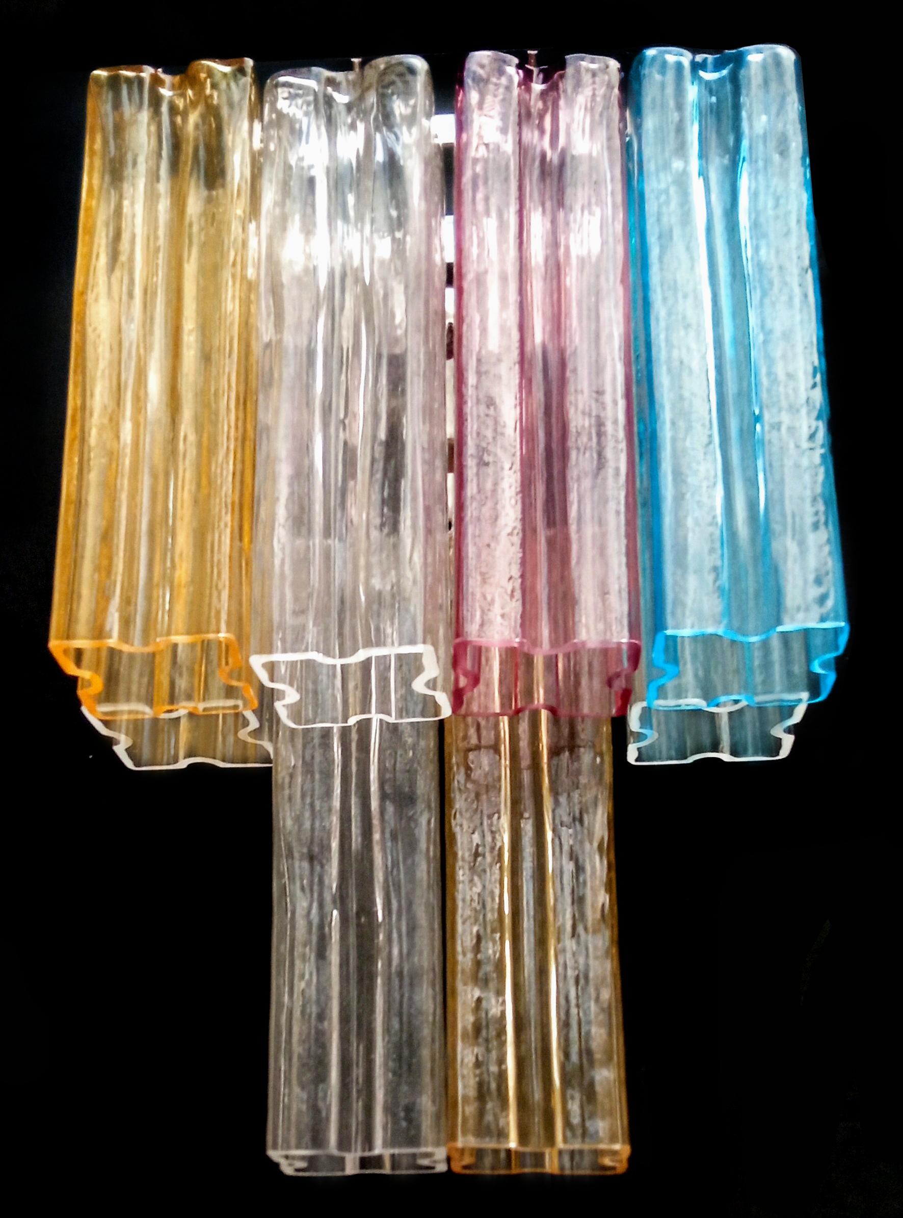 Coppia di sculture Tronchi multicolore di Murano in vendita 2
