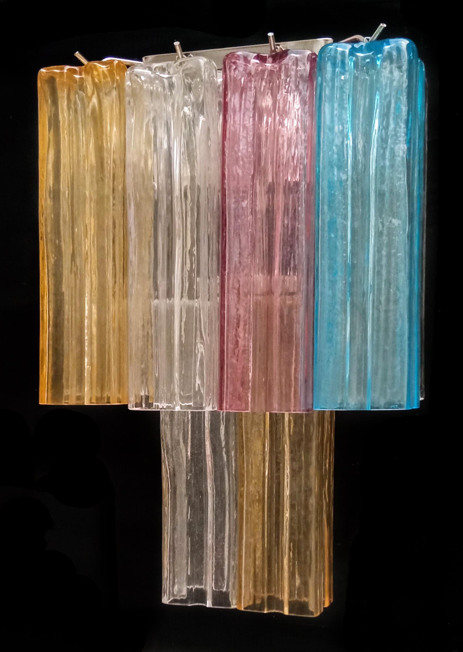 Coppia di sculture Tronchi multicolore di Murano in vendita 3