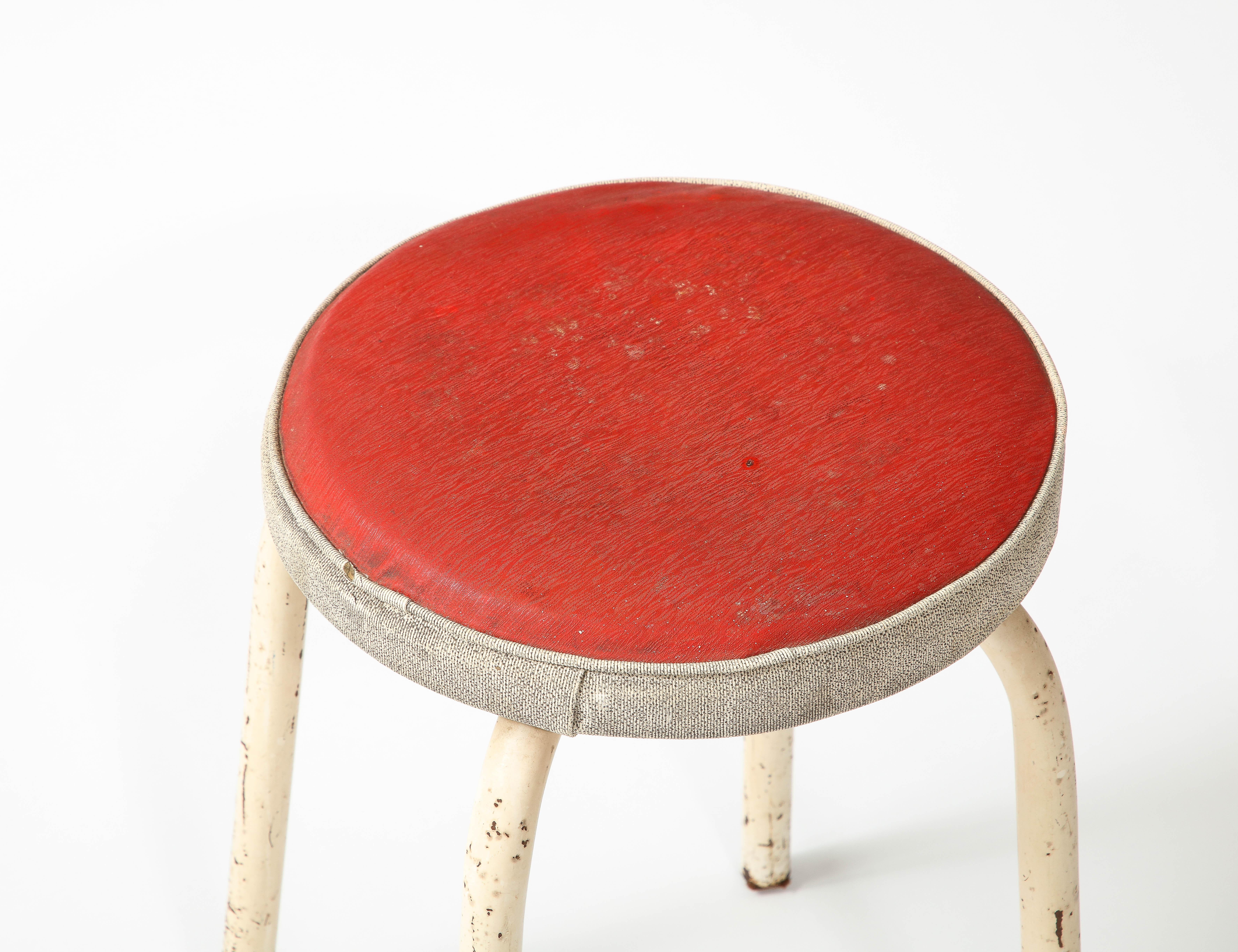 Mehrfarbige Hocker, Frankreich, 1960er Jahre, Paar (Stahl) im Angebot