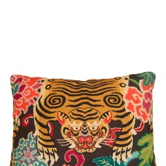 Pair of Multicolored Tiger Contemporary Cushions