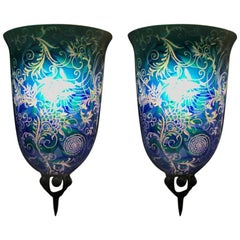 Pair of Multiple Original Ulla Darni "Swing Blue" Sconces