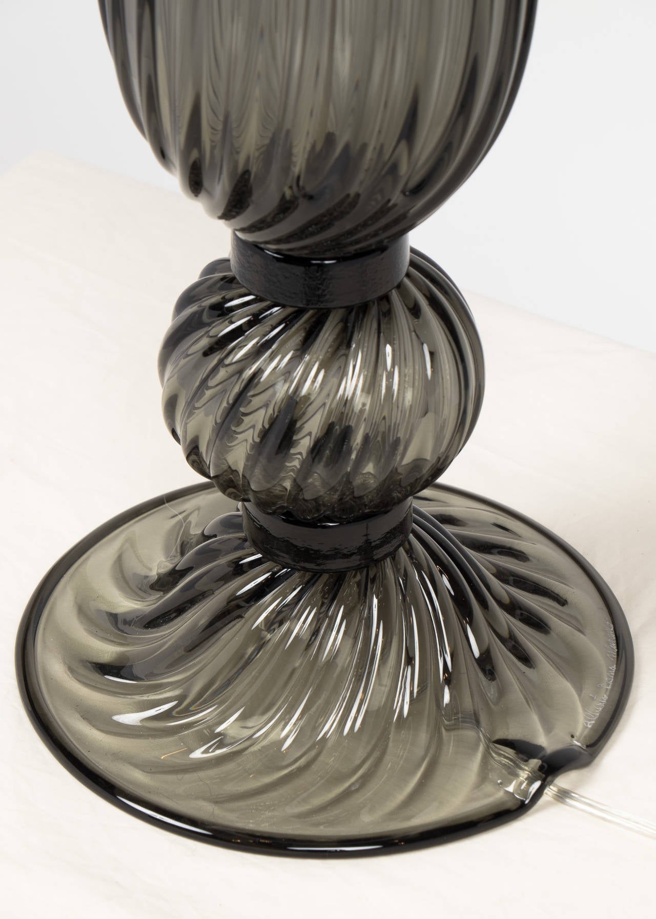 Paar Lampen aus mundgeblasenem Murano-Glas 