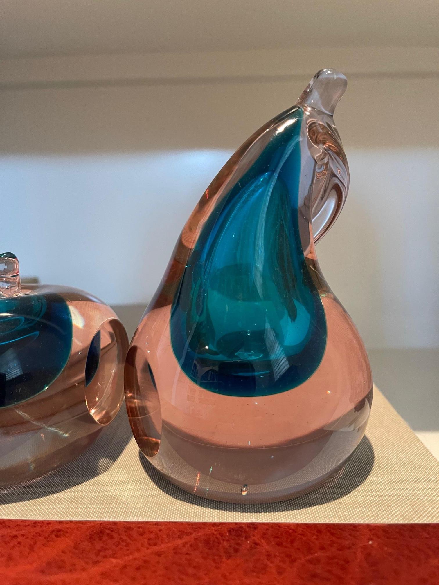 Paar Murano-Kunstglas-Buchstützen (Italienisch) im Angebot