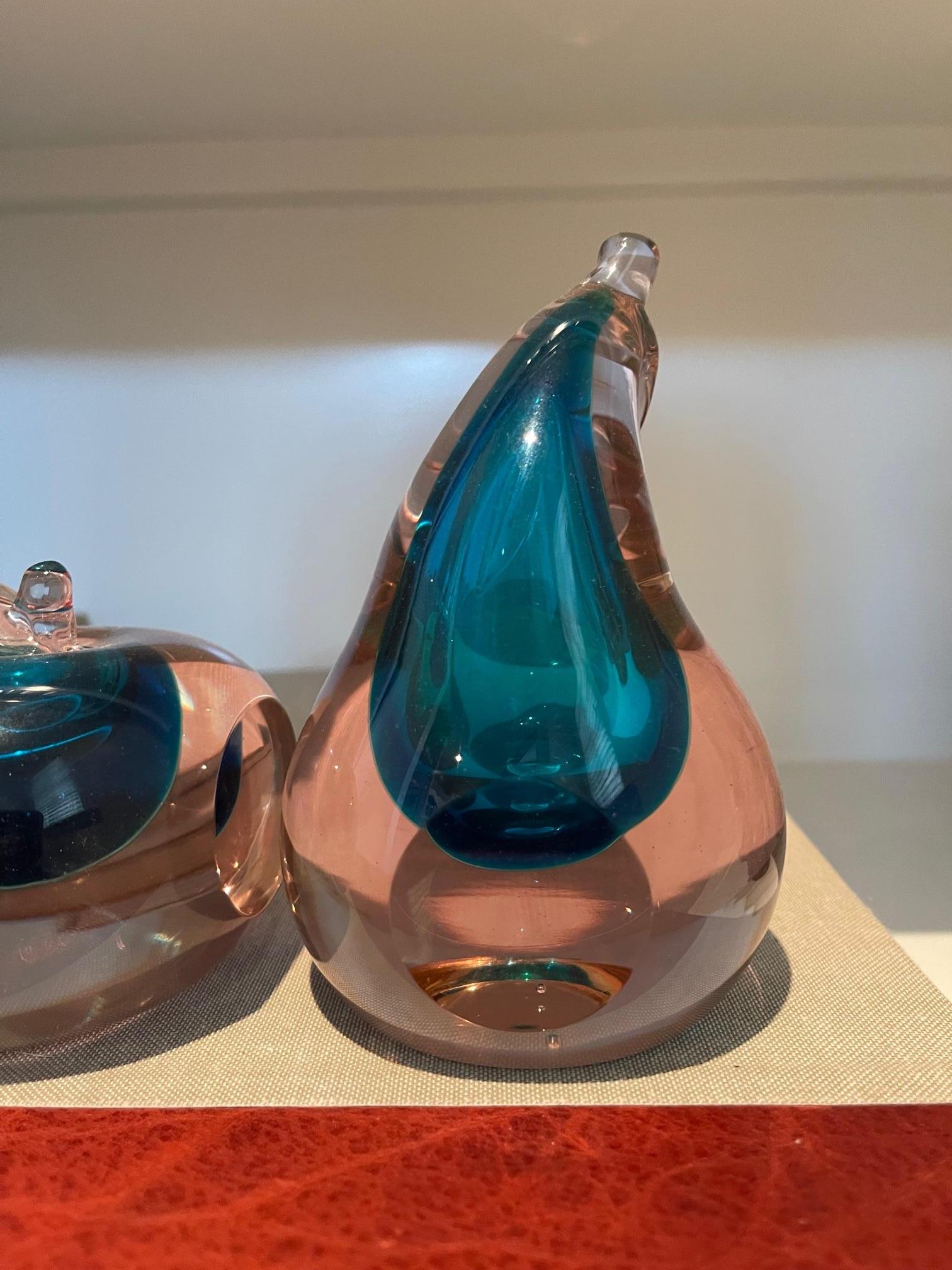 Pair of Murano Art Glass Bookend In Good Condition For Sale In Atlanta, GA
