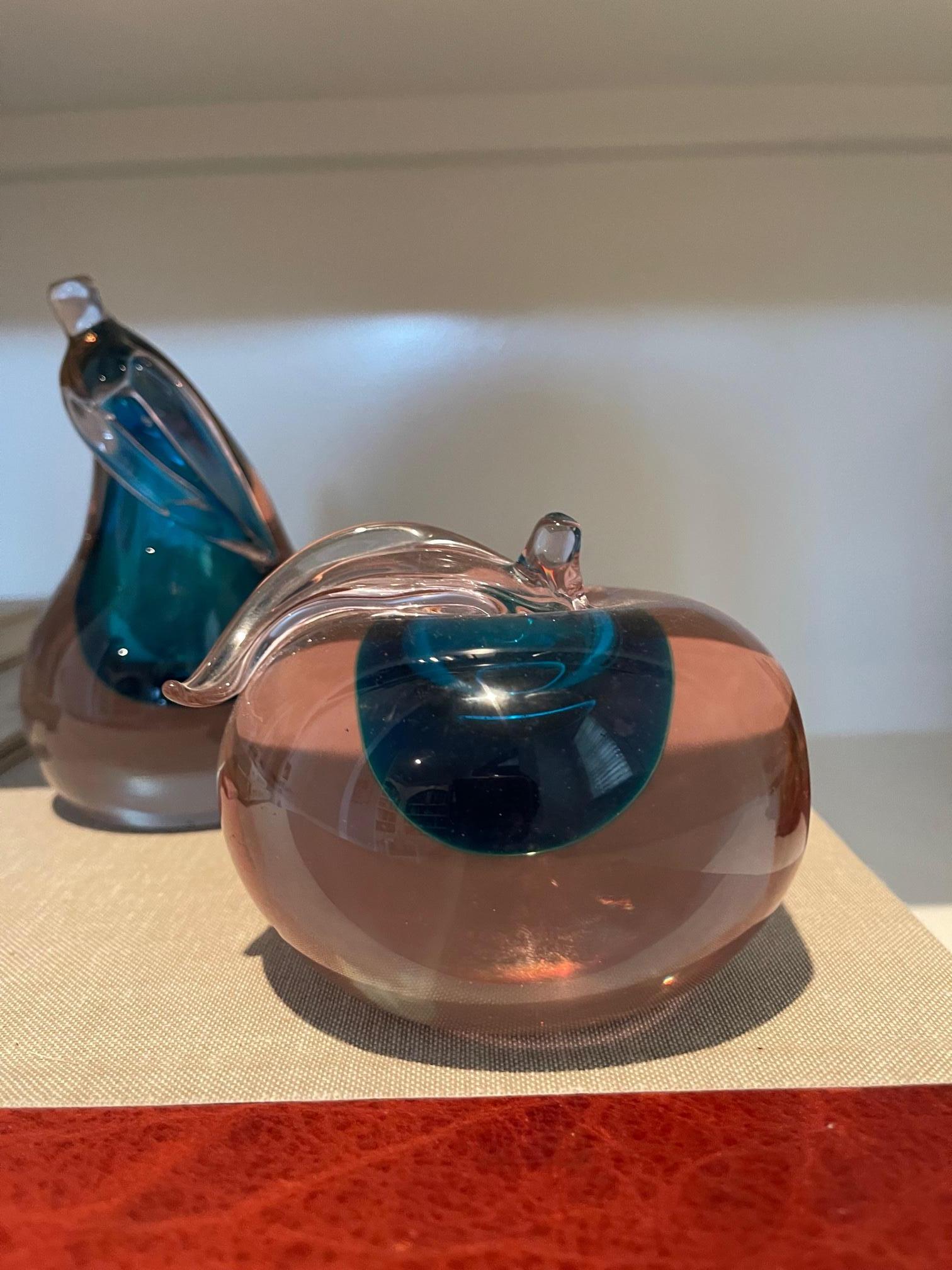 Paar Murano-Kunstglas-Buchstützen (Mitte des 20. Jahrhunderts) im Angebot