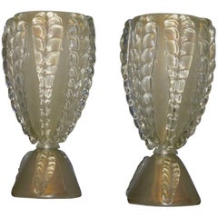 Pair of Murano Art Glass Italian Midcentury Table Lamps