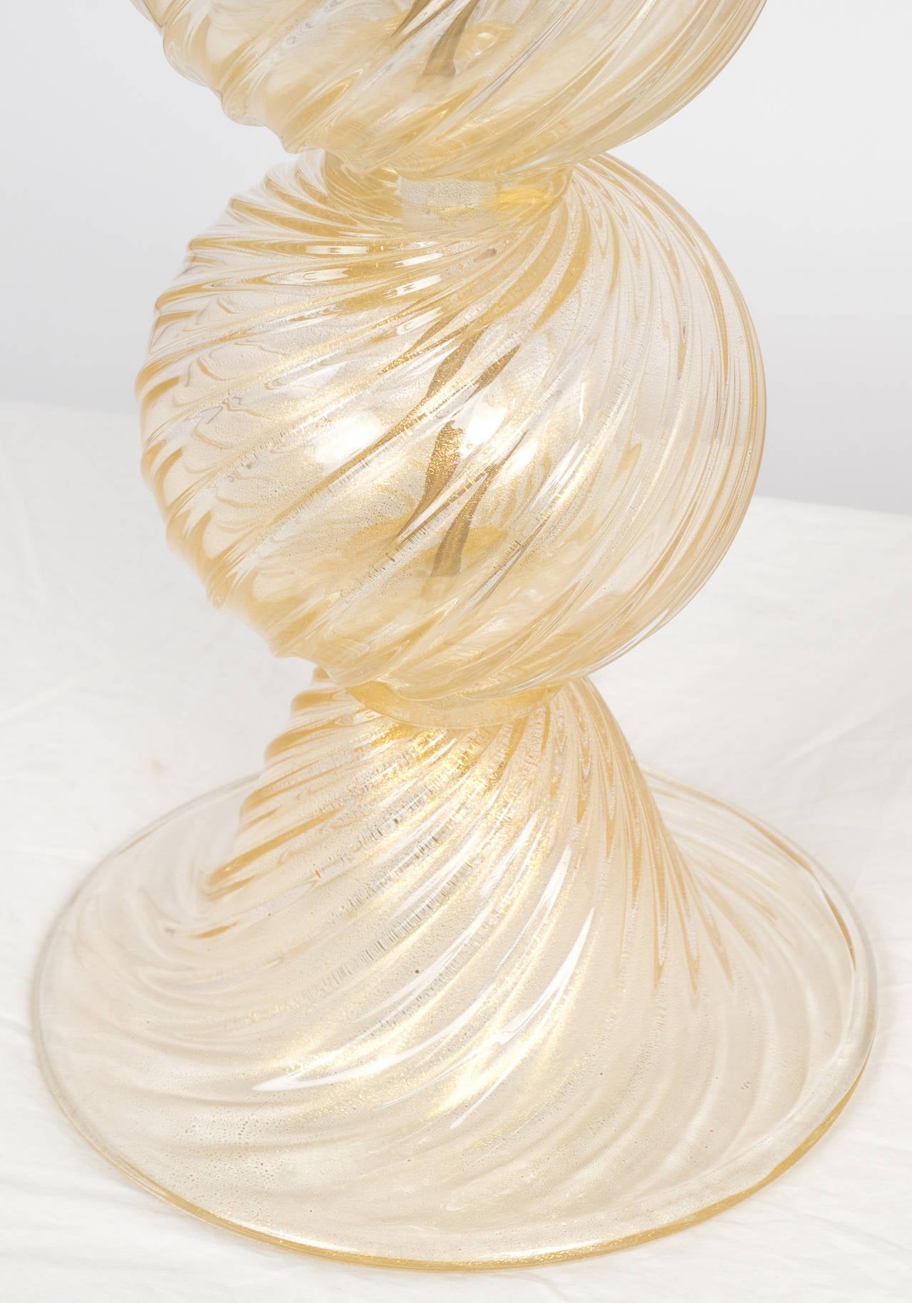 Paire de lampes Avventurina en verre de Murano en vente 1