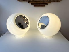 Pair of Murano Ball Glass Lamps Elios by Giusto Toso for Leucos, Italy, 1970s