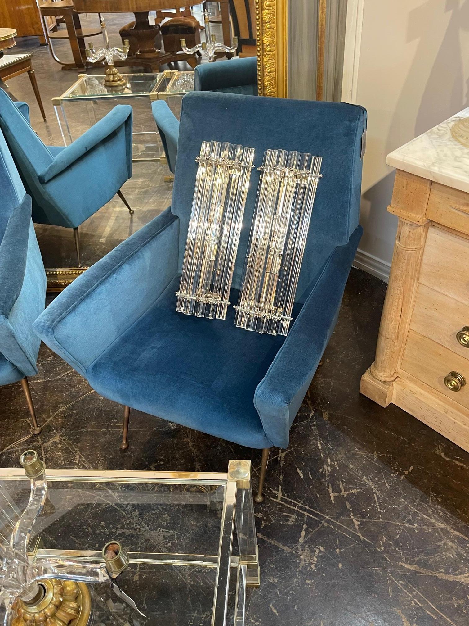 Pair of Murano Barber Style Sconces For Sale 3