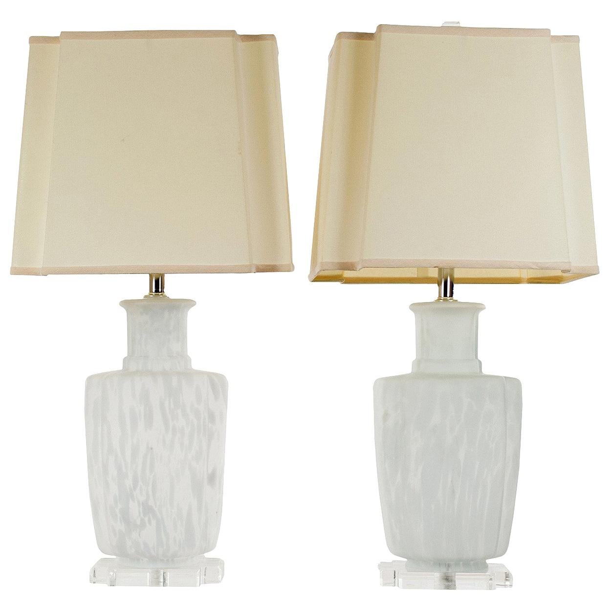 Pair of Murano Blown Glass Table Lamps