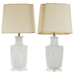 Pair of Murano Blown Glass Table Lamps