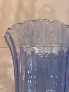 Pair of Murano Blue Glass and Brass Sconces