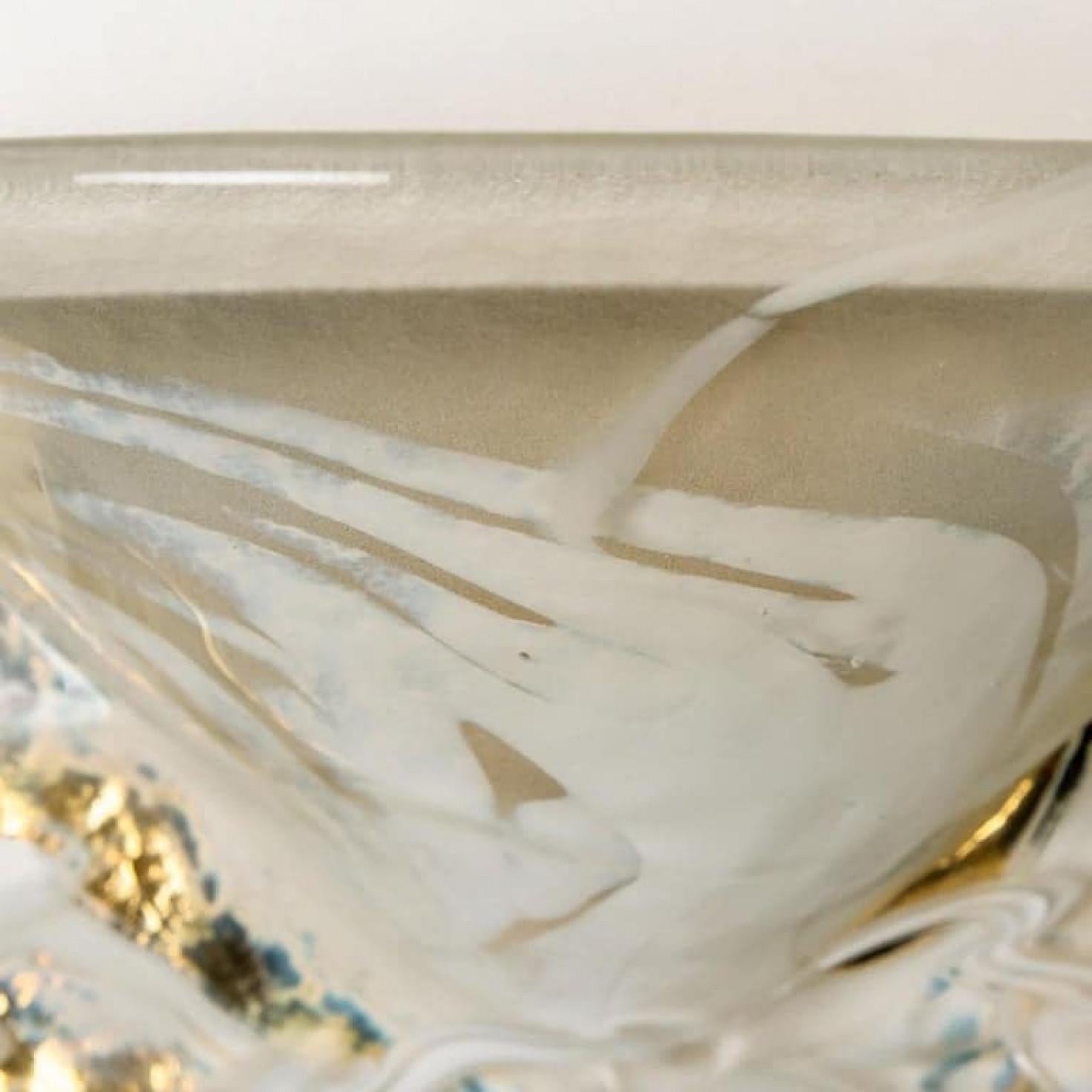 Paire d'appliques en laiton et verre de Murano, Hillebrand, 1975 en vente 3