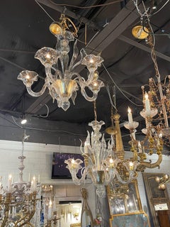 Pair of Murano Bubble Glass Chandeliers