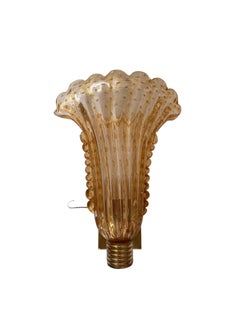 Paar Murano Bullicante Muranoglas und Messing Wandleuchter