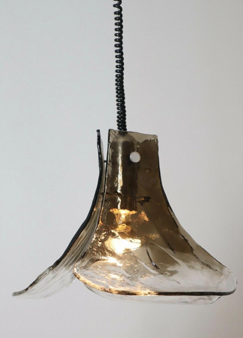 Italian Pair of Murano Ceiling Lamps by Carlo Nason for Mazzega, Italy