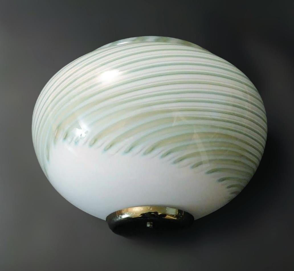 Italian Pair of Murano Chiocciola Sconces by Luci Muranesi For Sale